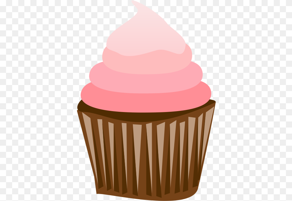 Drawn Cake Pink Cupcake Cupcake Clipart, Cream, Dessert, Food, Icing Png Image