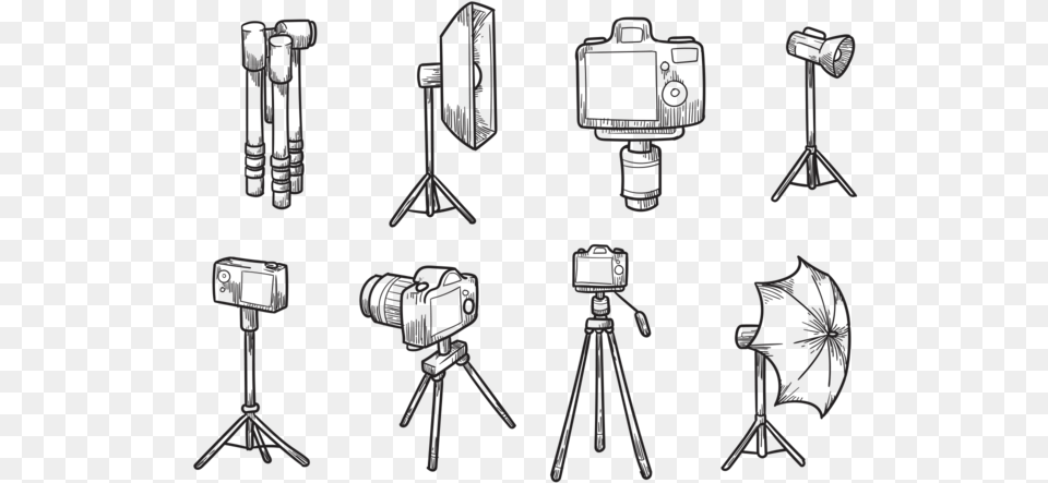 Drawn Camera Tripod Drawing Camera Com Tripe Desenho Png