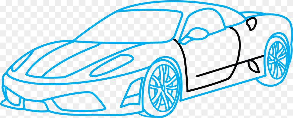 Drawn Car Simple Car Drawing, Alloy Wheel, Vehicle, Transportation, Tire Free Png Download