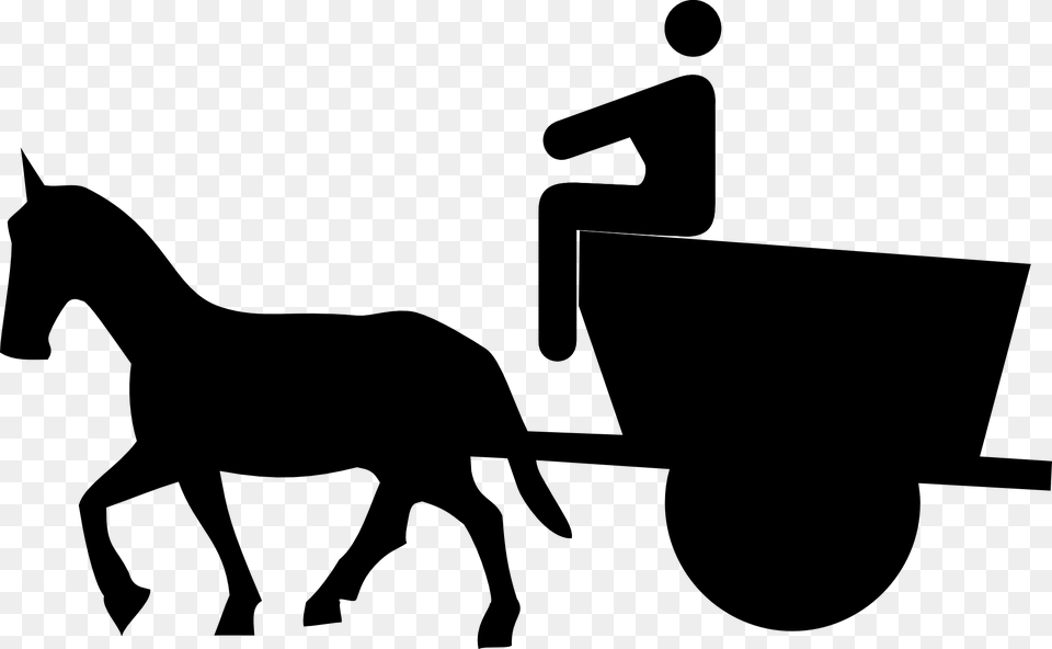 Drawn Cart Silhouette Horse Horse Drawn Carriage Icon, Gray Png Image
