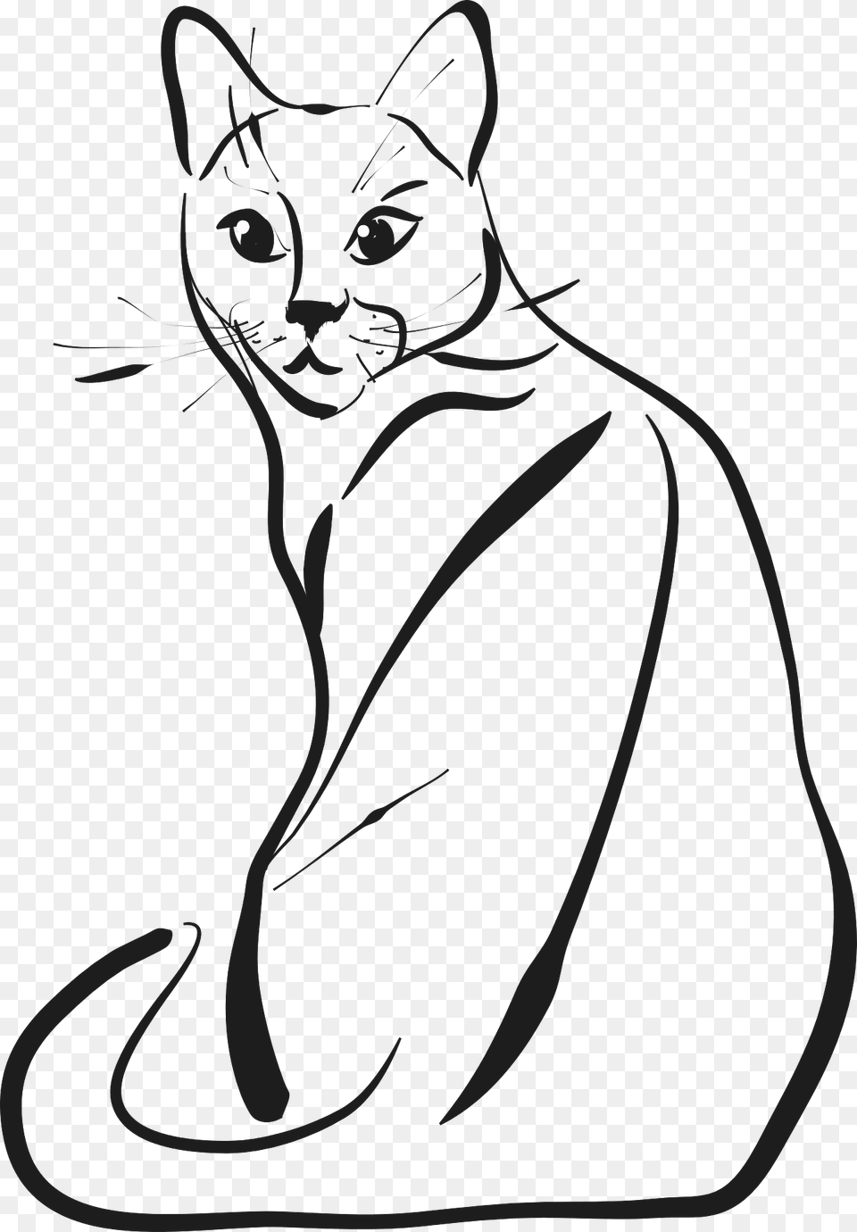 Drawn Cat Clipart, Animal, Mammal, Pet, Egyptian Cat Free Png