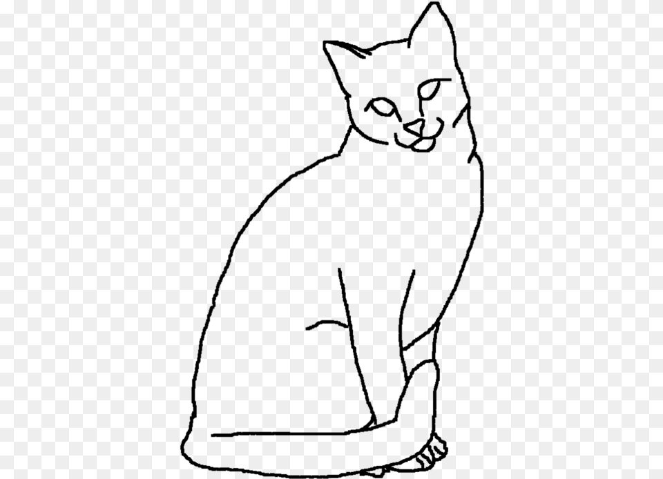 Drawn Cat Outline Drawing Drawing, Gray Png Image