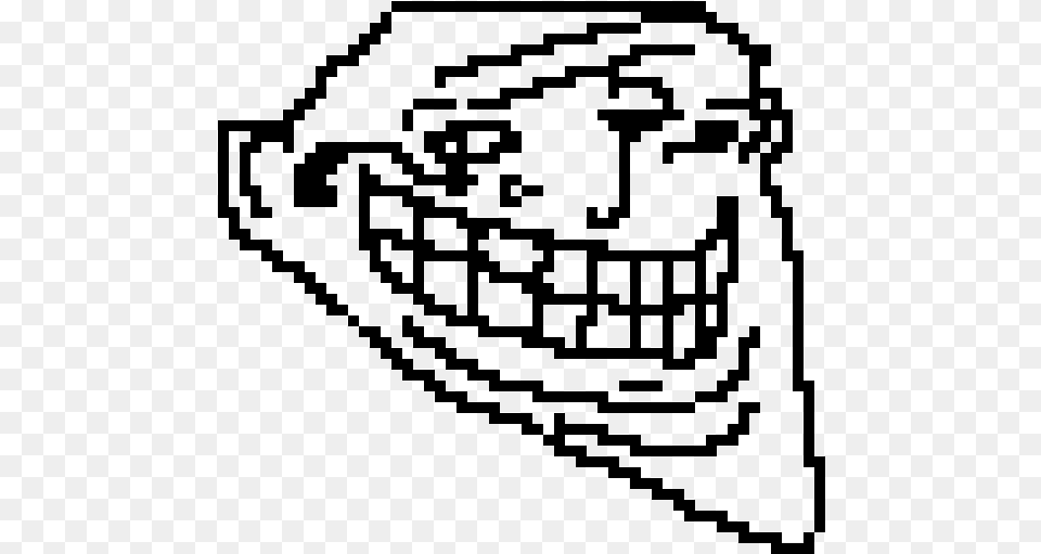 Drawn Celebrity Trollface Troll Face Pixel, Gray Png Image