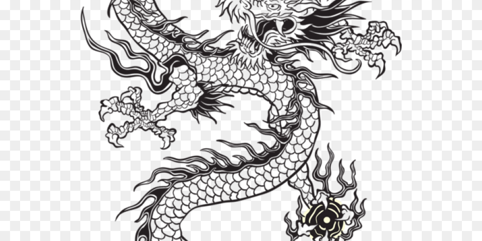 Drawn Chinese Dragon Japanese Dragon Chinese Dragon Vector Black Free Png Download