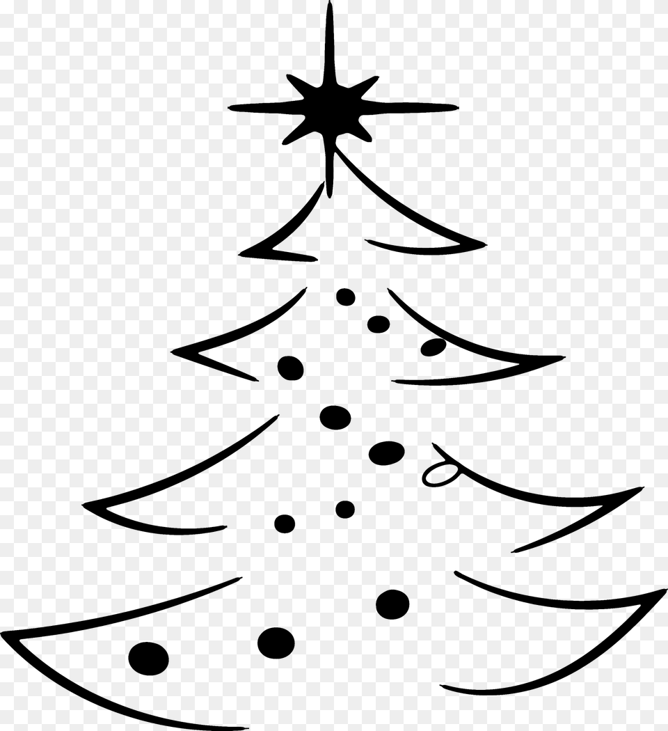 Drawn Christmas Tree Clipart, Plant, Animal, Shark, Sea Life Free Png Download