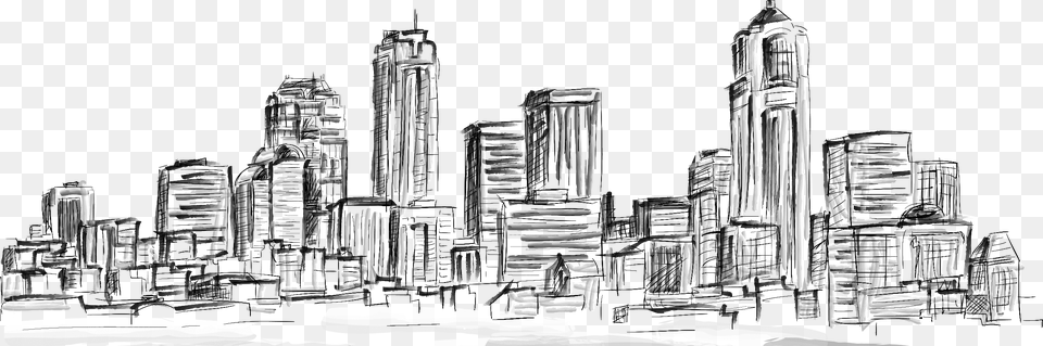 Drawn City Beginner City Sketch Background, Metropolis, Urban, Art, Drawing Free Png Download