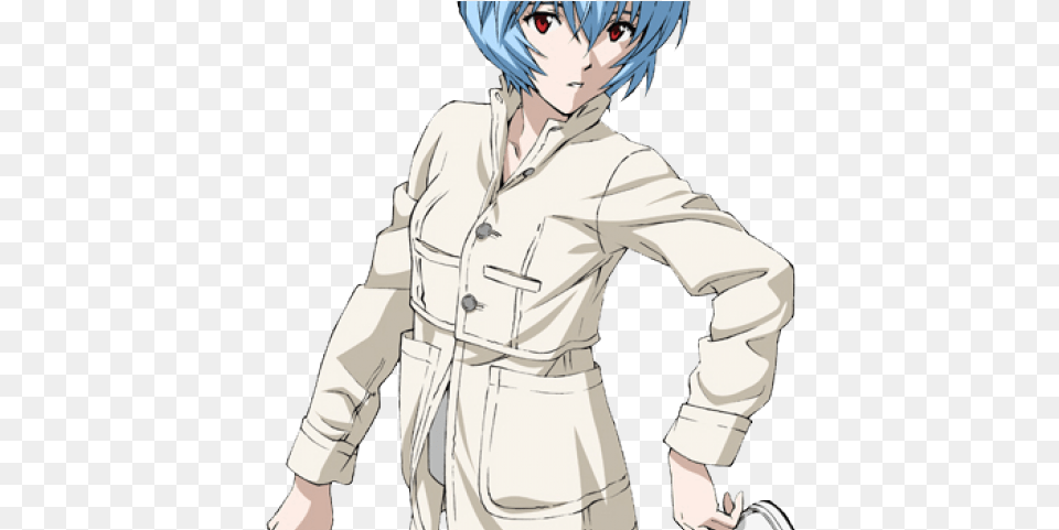 Drawn Coat Rei Ayanami Rei Ayanami Gif Transparent, Book, Comics, Manga, Publication Free Png