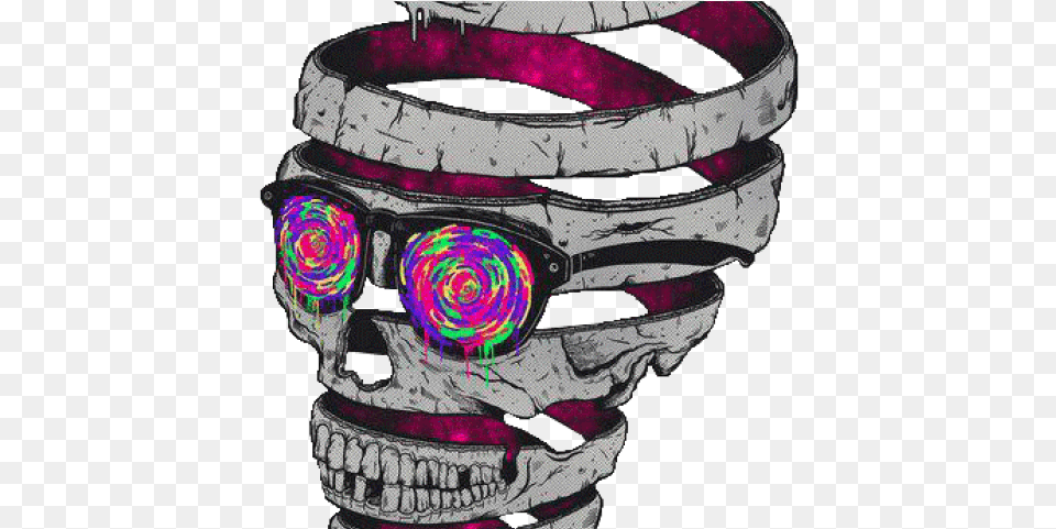 Drawn Collage Tumblr Sketch Psychedelic Skull, Accessories, Ornament, Jewelry Free Transparent Png