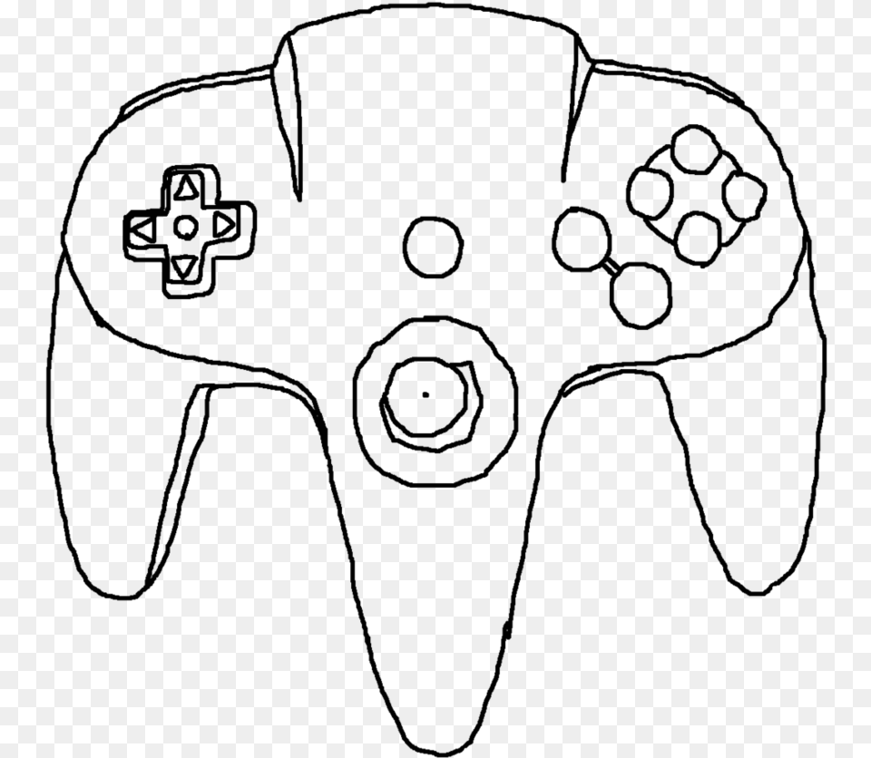 Drawn Controller N64 Drawn Controller, Silhouette Free Transparent Png