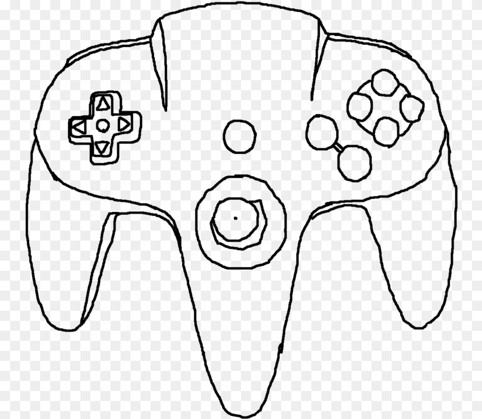 Drawn Controller N64 Line Art, Silhouette Free Transparent Png