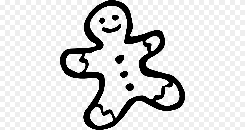 Drawn Cookie Black And White, Gray Free Transparent Png