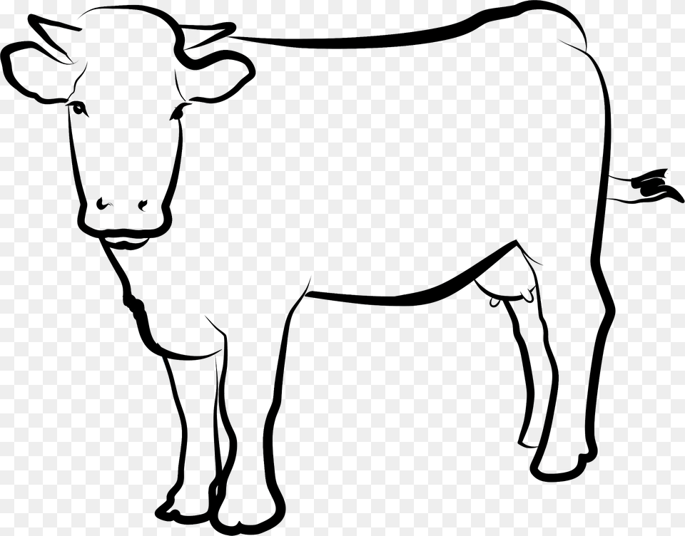 Drawn Cow Clipart, Animal, Bull, Livestock, Mammal Png