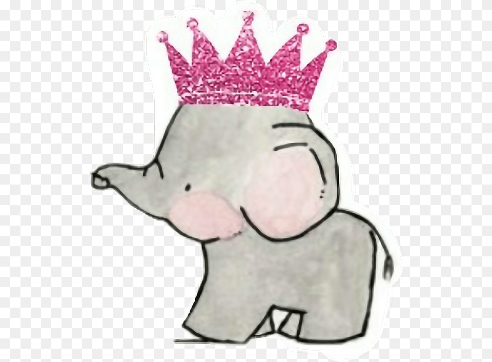 Drawn Crown Picsart Cartoon Elephant With Crown, Accessories, Jewelry, Baby, Person Free Png Download