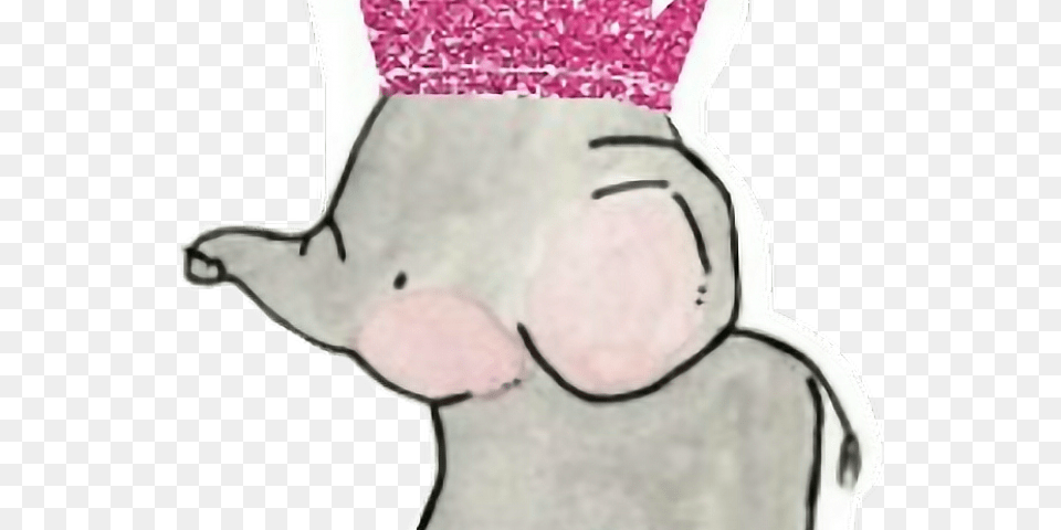 Drawn Crown Picsart Elephant Family Cartoon Drawing, Baby, Person, Animal, Pig Free Png Download