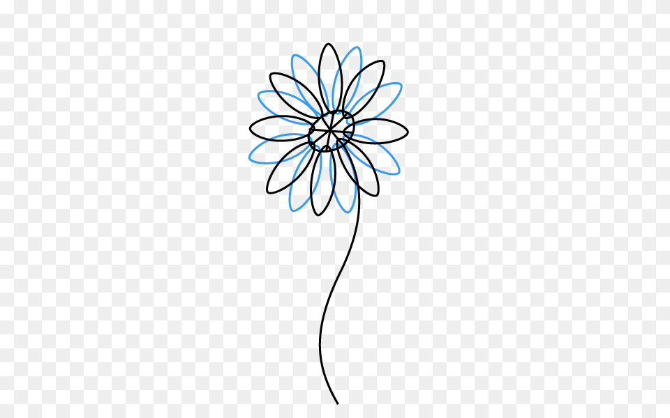 Drawn Daisy Transparent, Flower, Plant, Dahlia, Art Png Image