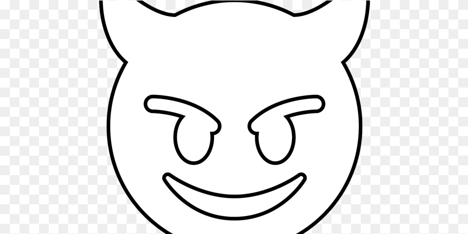 Drawn Devil Emoji Drawing, Stencil Free Transparent Png