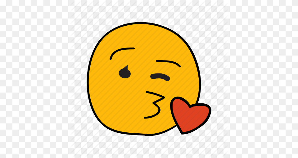Drawn Emoji Face Hand Heart Kiss Pout Icon, Food, Fruit, Plant, Produce Free Png Download