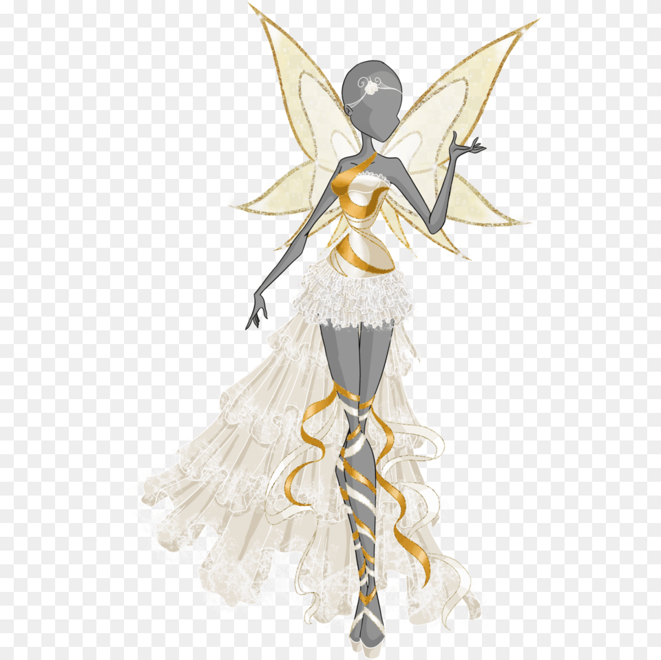 Drawn Fairy Clothing Dress Design Drawing Fairy, Person, Leisure Activities, Dancing, Adult Free Png Download