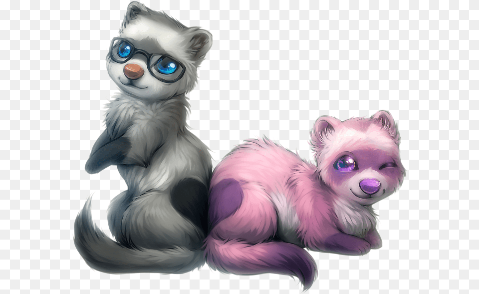 Drawn Ferret Kawaii Anime Ferret Drawing, Animal, Cat, Mammal, Pet Free Transparent Png