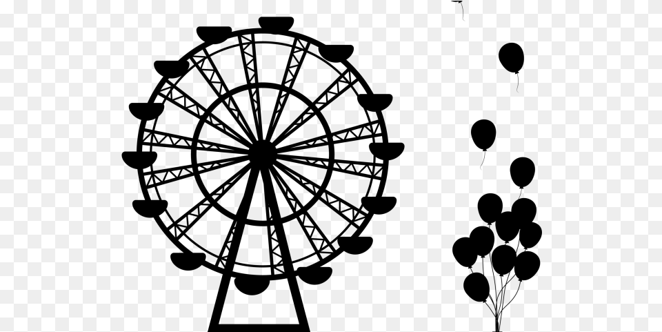 Drawn Ferris Wheel Ferris Wheel Silhouette, Gray Free Png Download