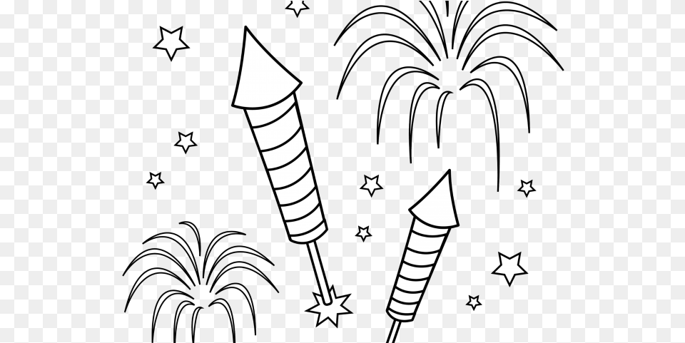 Drawn Fireworks White Transparent Clip Art Black And White Fireworks, Light, Baby, Person Png