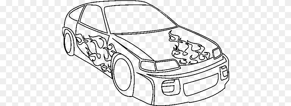 Drawn Flame Race Car Coloring Pages, Gray Png