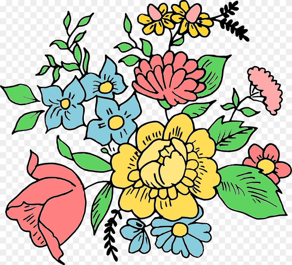 Drawn Flowers, Art, Pattern, Graphics, Floral Design Png