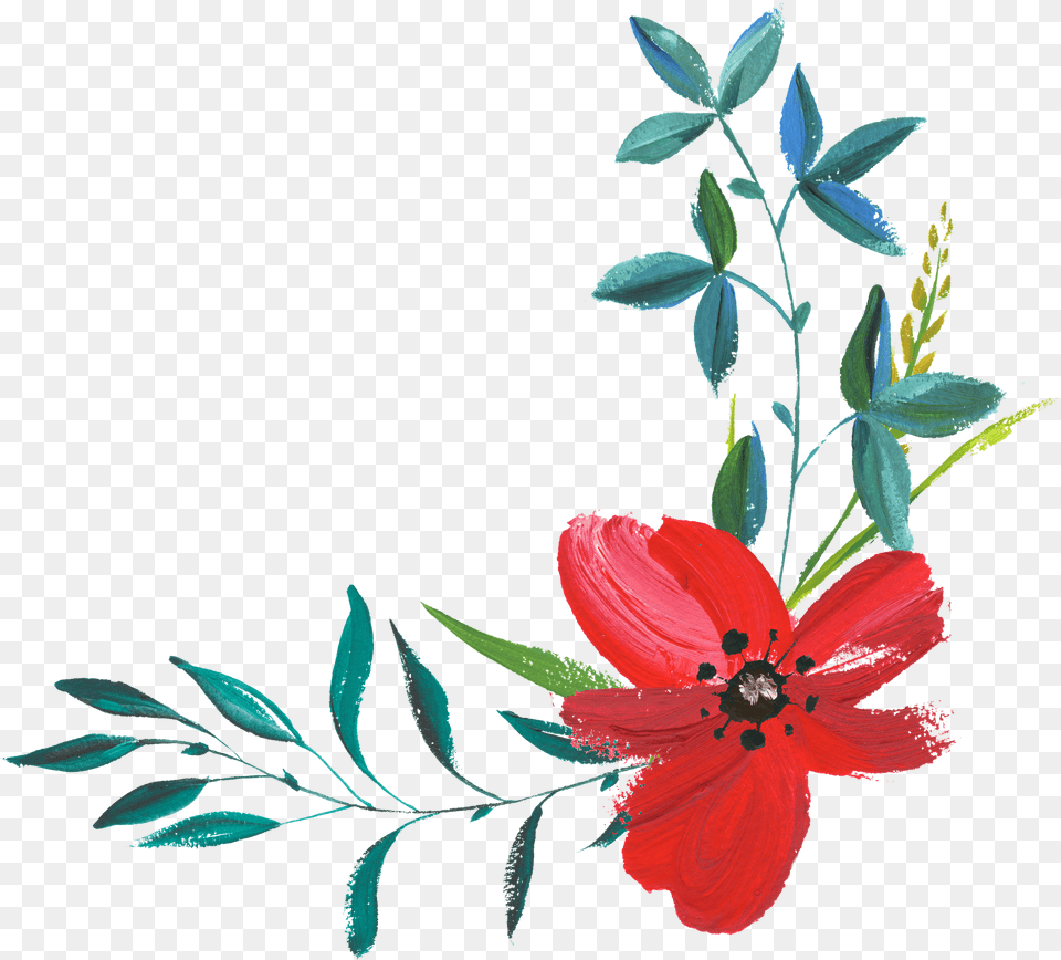 Drawn Flowers Clipart, Flower, Plant, Pattern, Petal Png Image