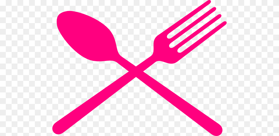 Drawn Fork Cross Pink Spoon And Fork Clipart, Cutlery Free Transparent Png