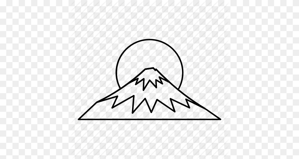 Drawn Fuji Greeting Line Mountain Outline Sacred Icon, Helmet Png