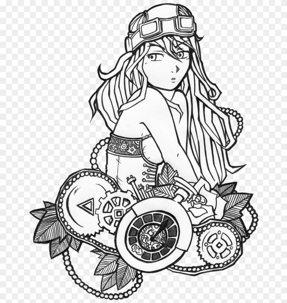 Drawn Goggles Steampunk Steampunk Line Art Work, Book, Comics, Publication, Baby Free Png