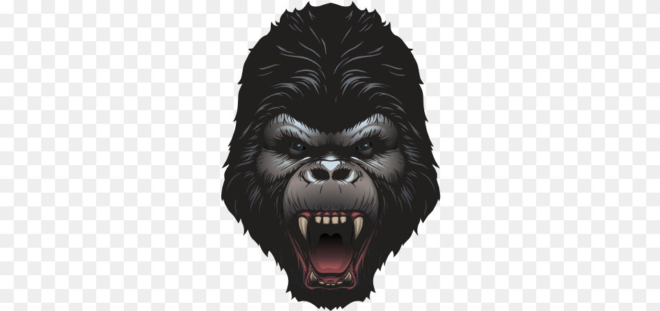 Drawn Gorilla Great Ape Gorilla Growl, Animal, Mammal, Wildlife, Baby Free Transparent Png