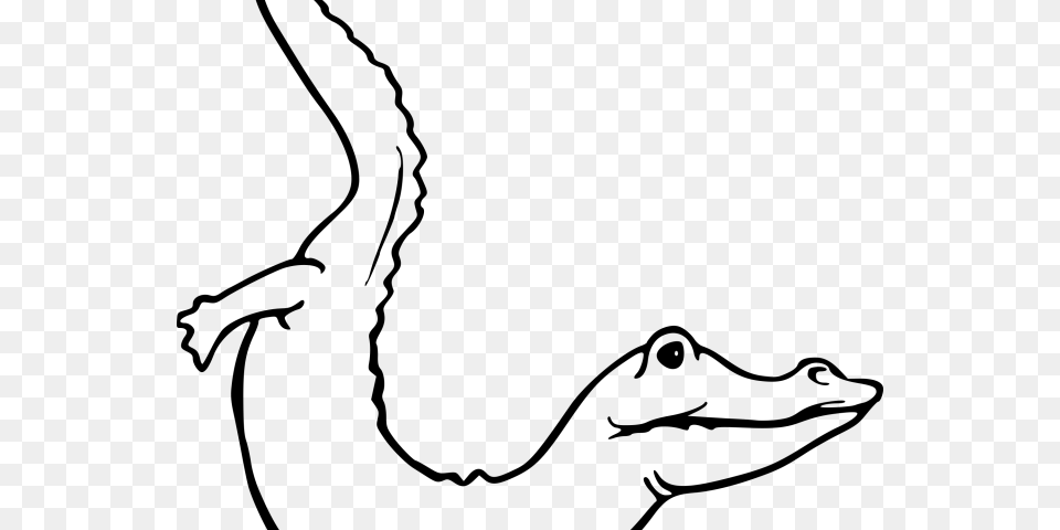 Drawn Head Alligator Nyambek Kartun, Gray Free Png