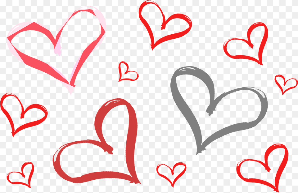 Drawn Hearts Clipart, Heart, Pattern Free Transparent Png