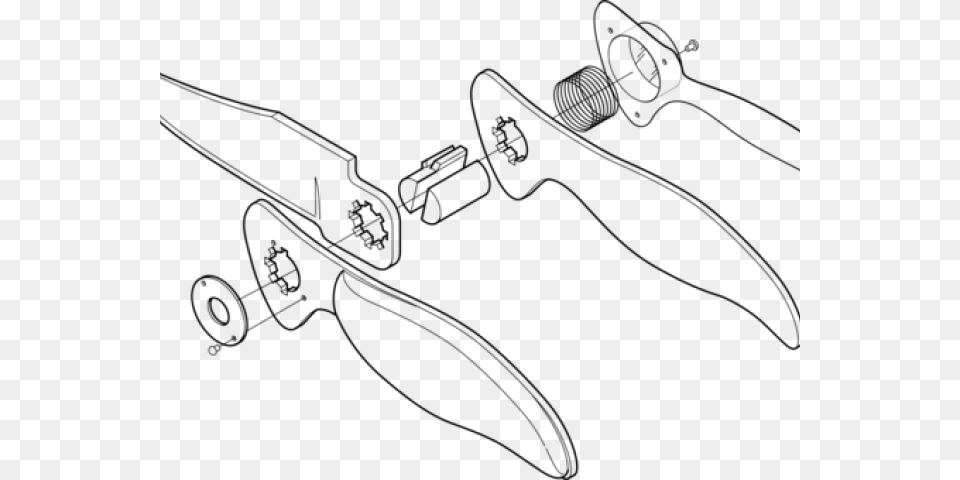 Drawn Knife Hand Clipart Simple Exploded View Drawing, Gray Free Png