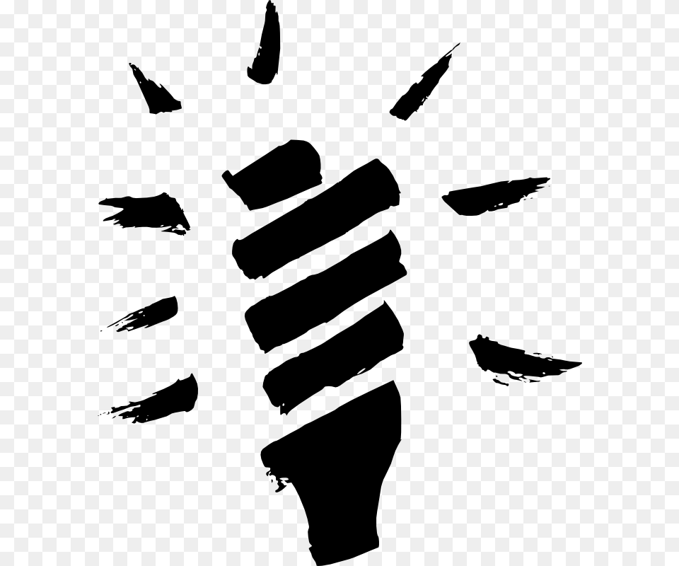 Drawn Light Bulb Transparent, Silhouette, Stencil Free Png Download