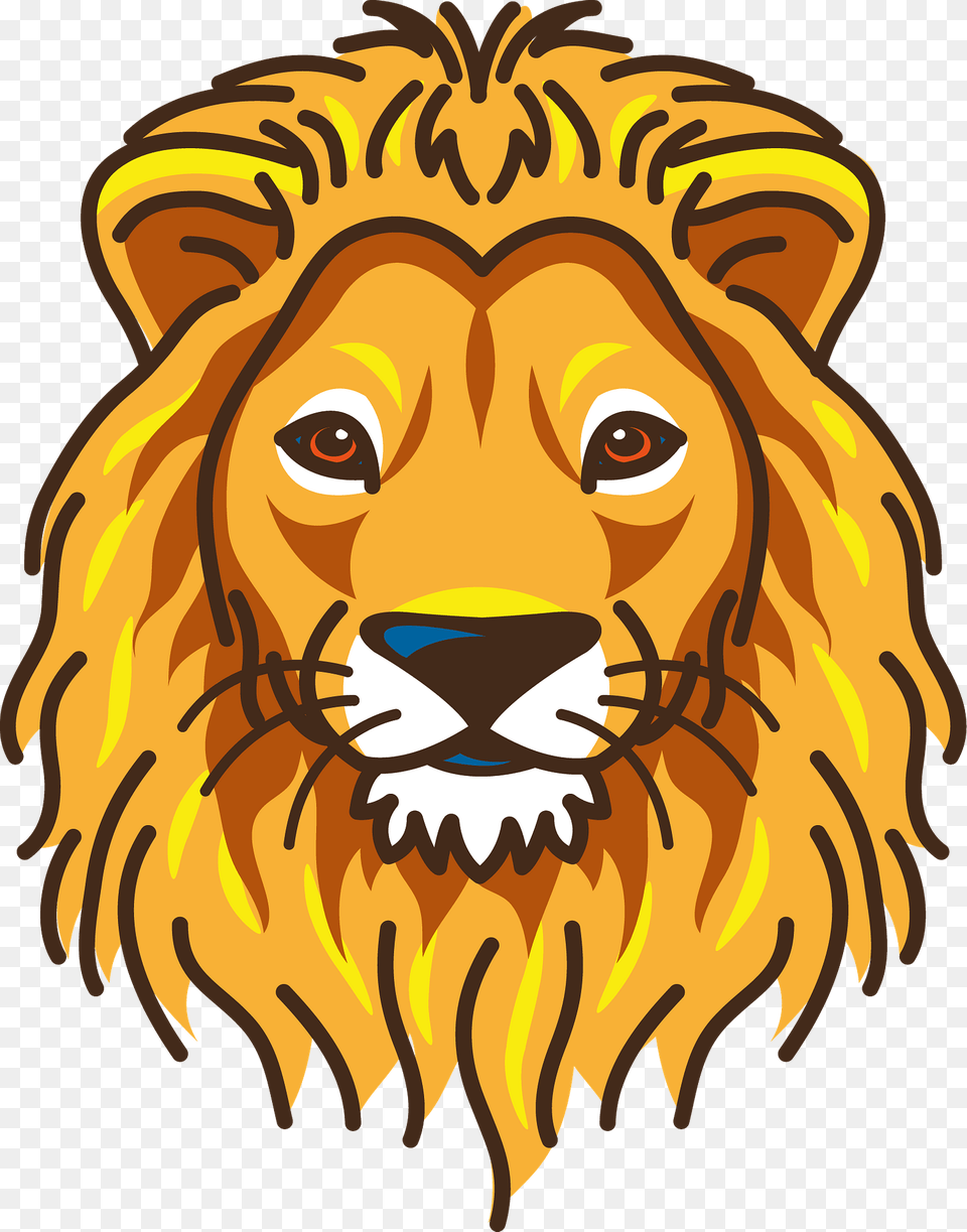 Drawn Lion Face Clipart, Animal, Mammal, Wildlife, Baby Png Image