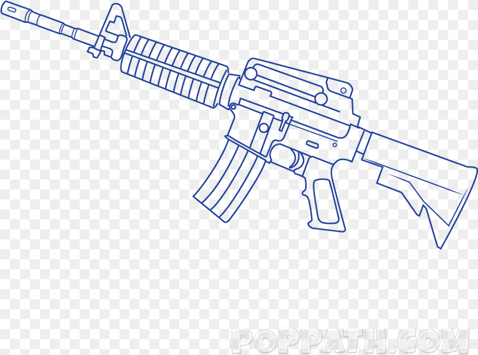 Drawn M On Rifle, Firearm, Gun, Weapon, Machine Gun Png