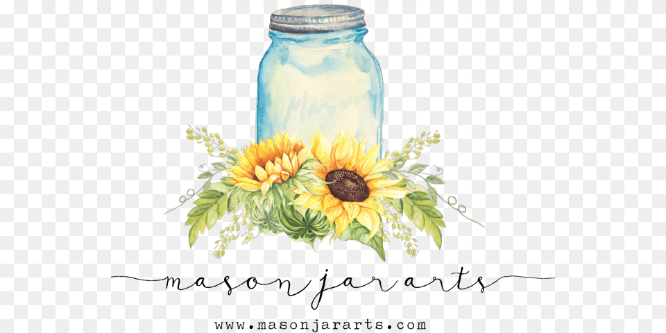 Drawn Mason Jar Sunflower Sunflower Mason Jar Clip Art, Flower, Plant Free Transparent Png