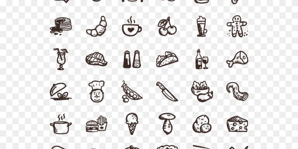 Drawn Meal Cooking Icon Icon Design Food, Alphabet, Blackboard, Text Free Png