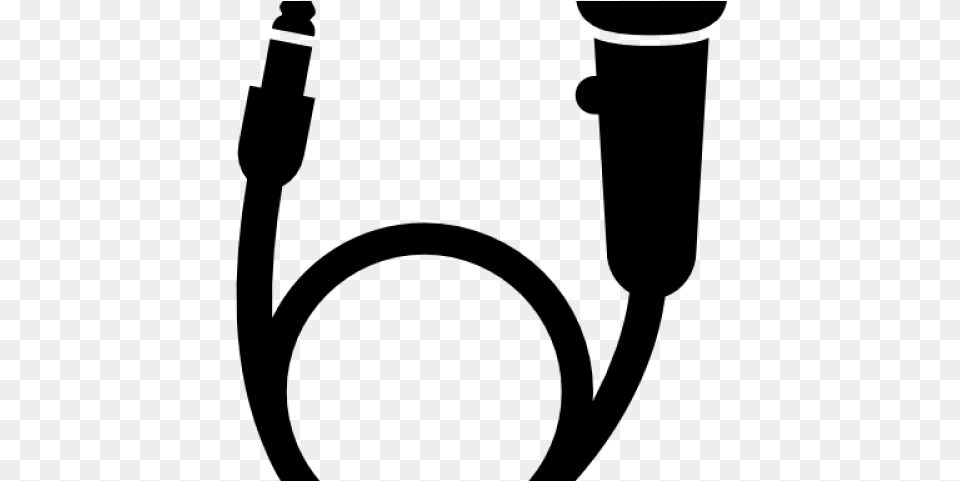 Drawn Microphone Cord Clip Art Stock Illustrations Cable Jack Clipart, Gray Free Transparent Png