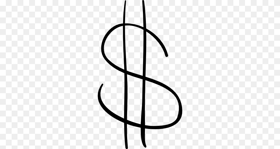 Drawn Money Money Sign, Gray Free Png