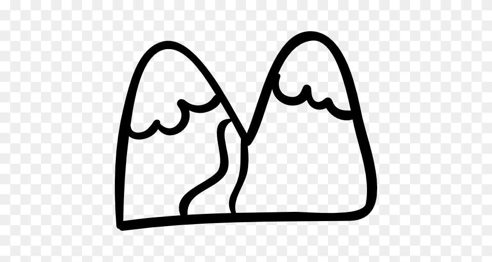 Drawn Mountain Two, Gray Png Image