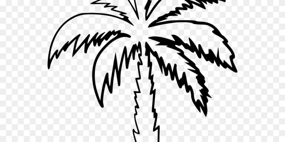 Drawn Palm Tree Clip Art Clip Art Of Palm Tree, Gray Png