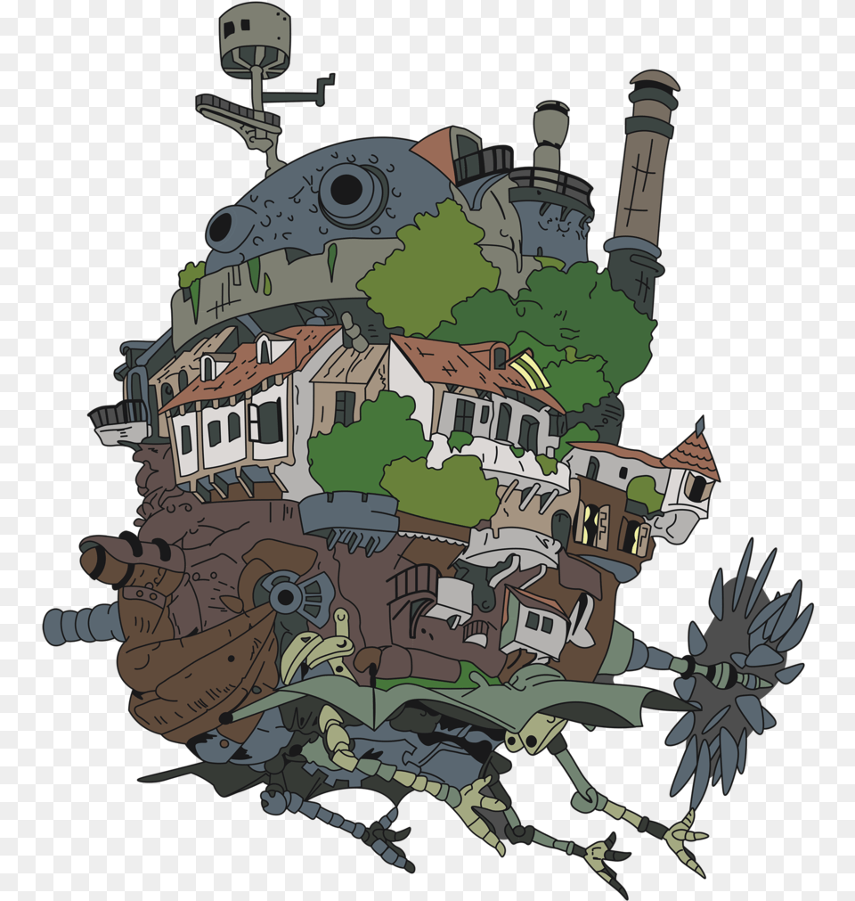 Drawn Pin Up Castle Howl39s Moving Castle Castle, Neighborhood, Art, Person Free Transparent Png