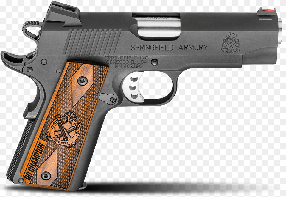 Drawn Pistol Long Barrel Revolver Springfield Range Officer 9mm Compact, Firearm, Gun, Handgun, Weapon Png