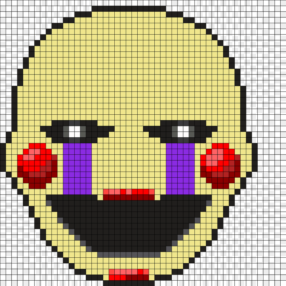 Drawn Pixel Art Fnaf Puppet Grid Minecraft Pixel Art, Performer, Person, Clown, Face Png Image