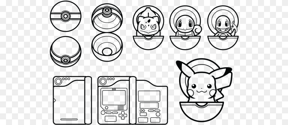 Drawn Pokeball Vector Pokemon Vector Black And White, Blackboard Free Png