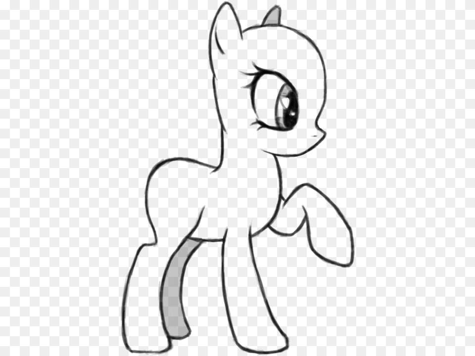 Drawn Ponytail Outline My Little Pony Oc Coloring Pages, Gray Free Png Download