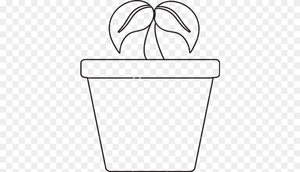 Drawn Pot Plant Transparent Pot Clipart Black And White, Bow, Weapon, Bucket, Jar Png Image